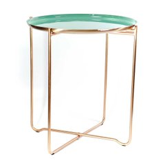 Журнальный стол Elsa M310 Green/copper, зеленый, медный