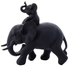 Декоративна скульптура Elephant Dad Son Black черного кольору
