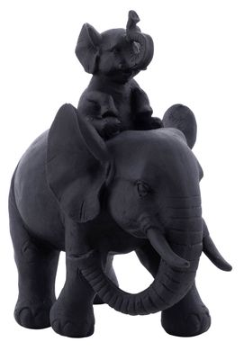 Декоративна скульптура Elephant Dad Son Black черного кольору