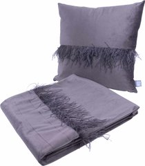 Набор подушка и плед Palmira Graphit, серый