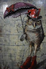 Фреска металева Owl 60x80 см кольору мульті