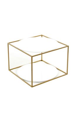 Стол Cube SM110 White/Gold, белый, золотой