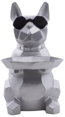 Декоративная скульптура Super Dog Geo Silver серебряного цвета