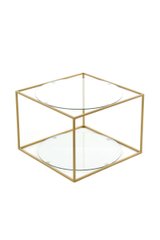 Стіл Cube SM110 Clear / Gold, прозорий
