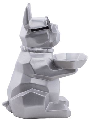 Декоративная скульптура Super Dog Geo Silver серебряного цвета