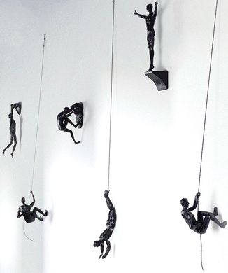 Декоративный набор скульптур Climbing man set (6 pcs) Black черного цвета