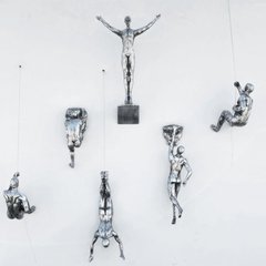 Декоративний набір скульптур Climbing man set (6 pcs) Silver срібного кольору