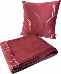 Набор подушка и плед Prisma 125 Red/Gold, красный