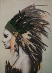 Дизайнерская картина Indian girl II 3D 70х100 cm
