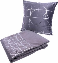 Набір подушка і плед Prisma 300 Graphit / Silver, темно-сірий