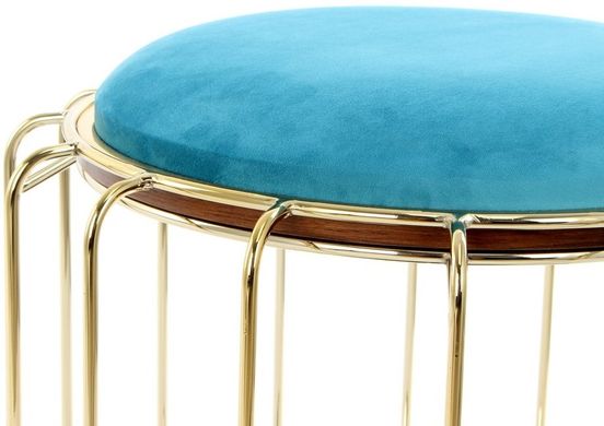Купити табурет-стол Carl SM110 Turquoise/Gold в бірюзовому і золотому кольорі