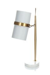 Настільна лампа Novus White/Gold з тканинним плафоном