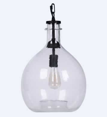 Подвесной светильник Gil S Clear/Black из гладкого стекла