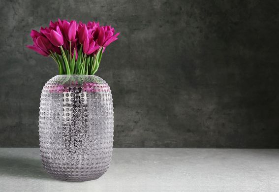 Дизайнерская ваза Disco S180 Silver серебристая