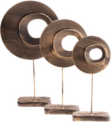 Декоративный набор скульптур Rounds Bronze бронзового цвета