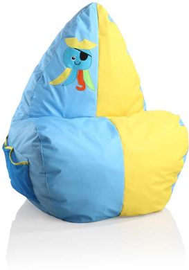 Кресло-мешок Happy Blue/Yellow, голубой, желтый